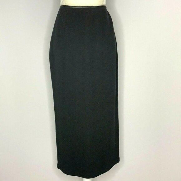 Vtg Doncaster Pencil Skirt Suit M Black Wool - Picture 6 of 9